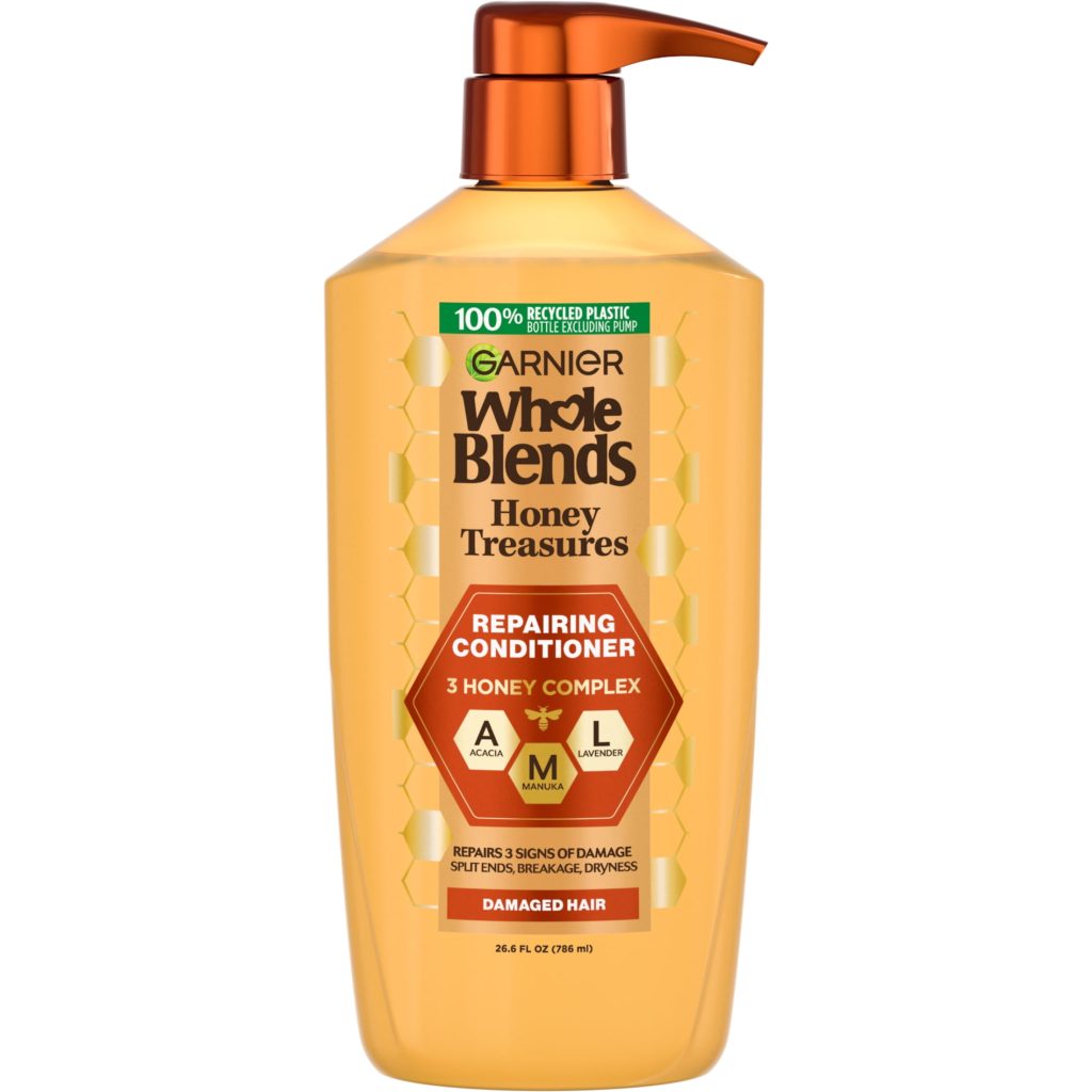 garnier whole blends honey treasures repairing conditioner with royal jelly honey, 26.6 fl oz