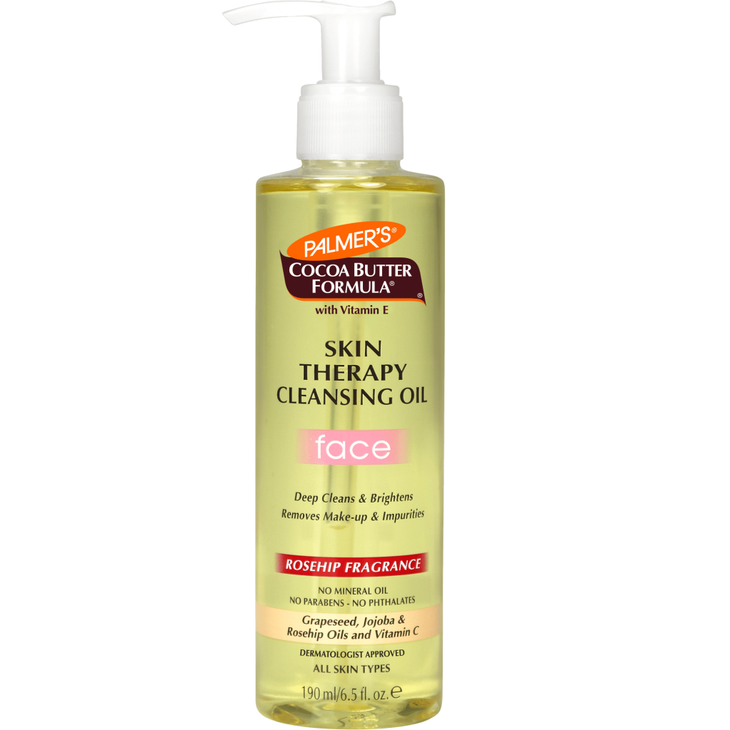 palmer’s cocoa butter formula skin therapy cleansing oil for face, rosehip fragrance, 6.5 fl. oz.