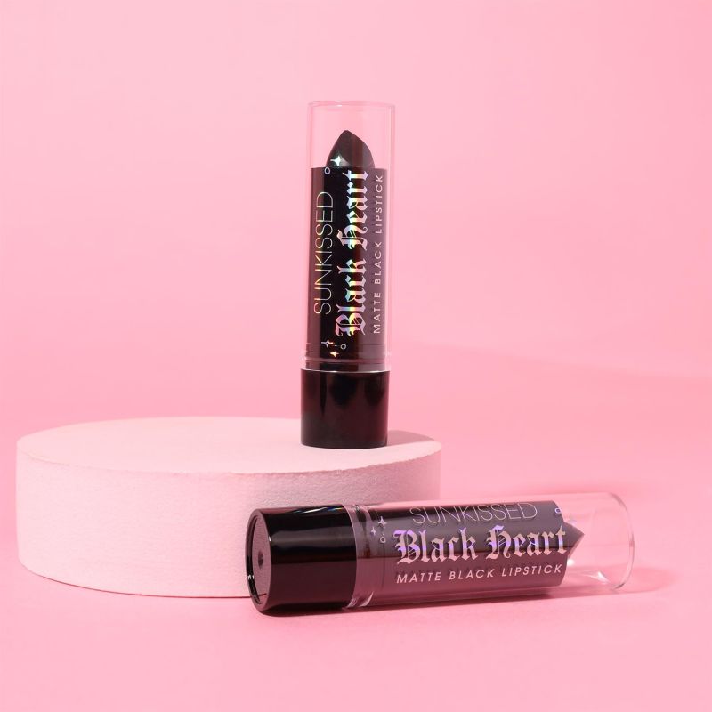 sunkissed black heart matte black lipstick
